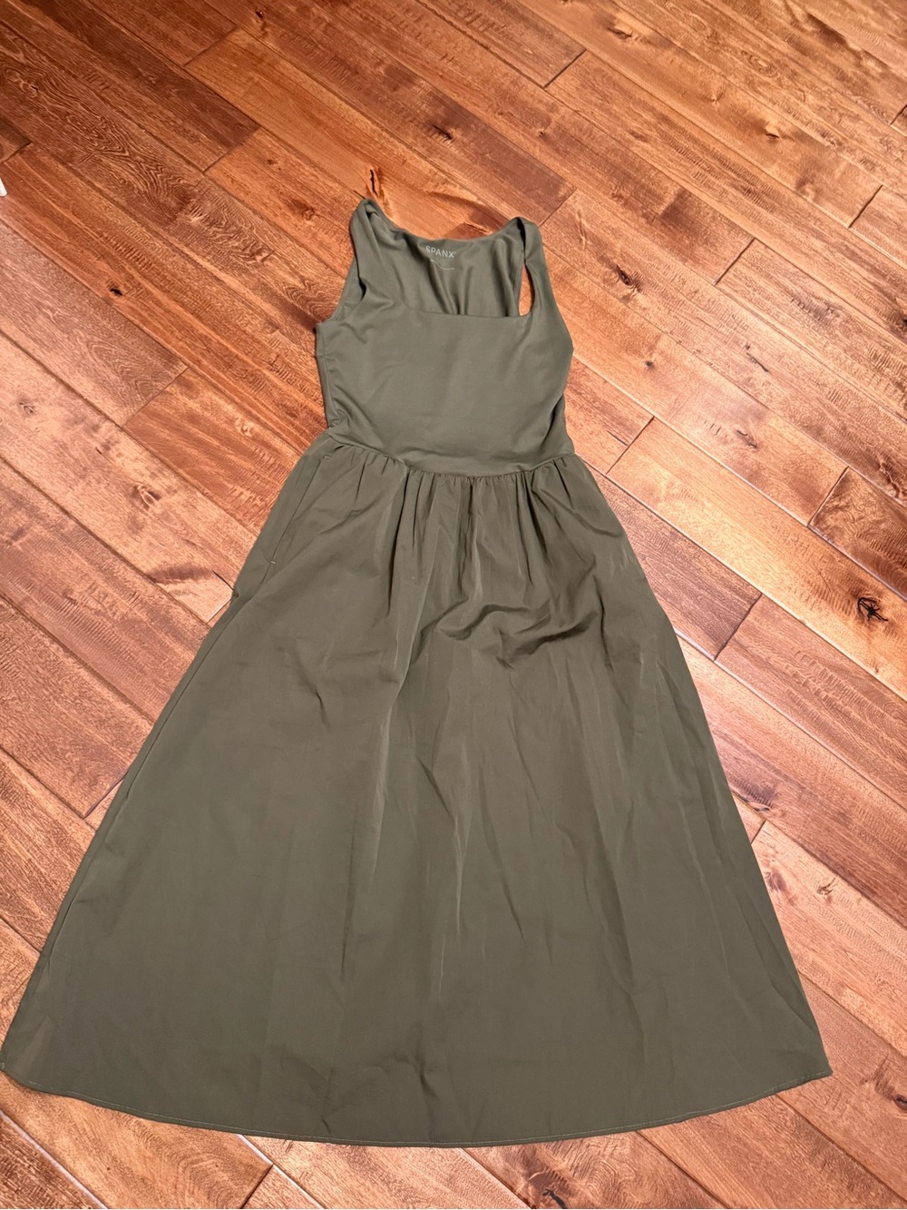 SPANX Olive Green tank midi dress small